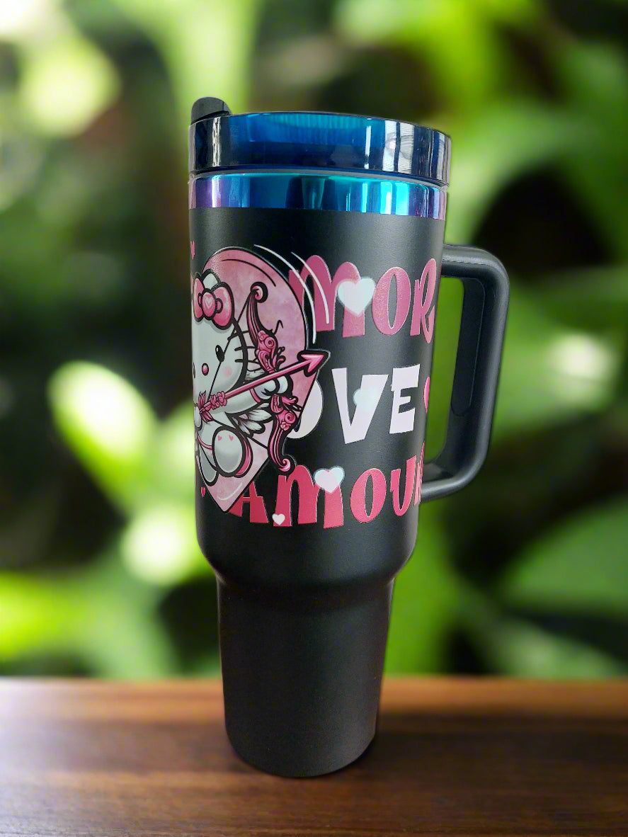 AMOR LOVE KITTY 40oz Tumbler/Thermoses