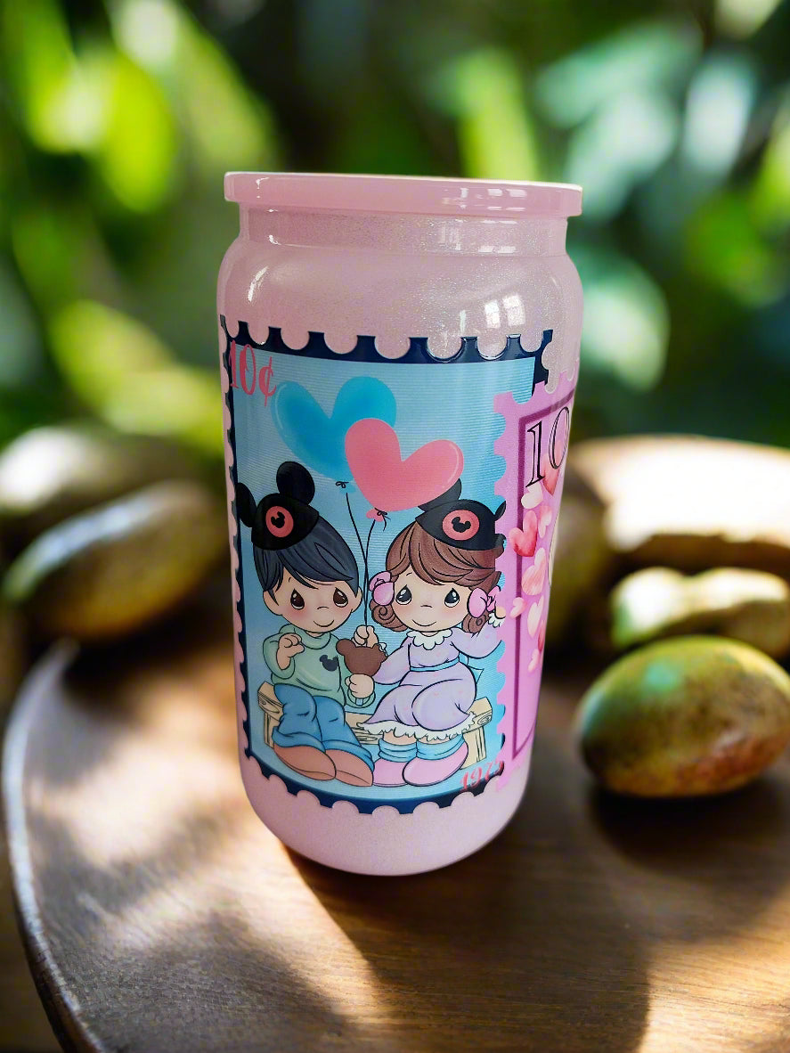 Precious mementos glass shimmers tumblers