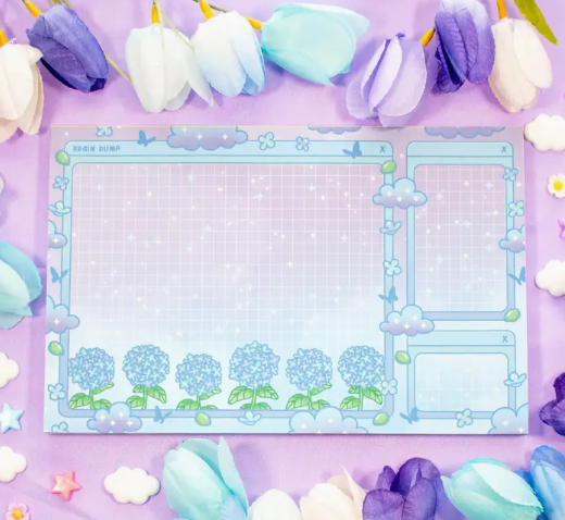 Hydrangea Dreams Brain Dump Planner Pad