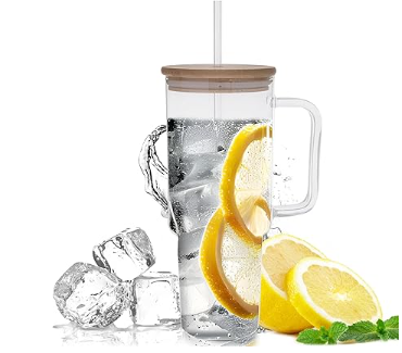 CUSTOM YOUR 40OZ GLASS TUMBLER WITH HANDLE (pre-order