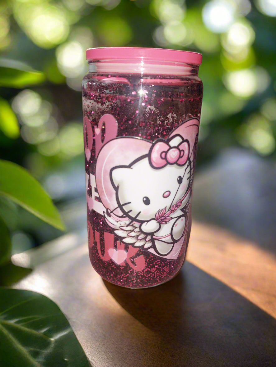 KITTY LOVE snow globe Tumbler 12oz