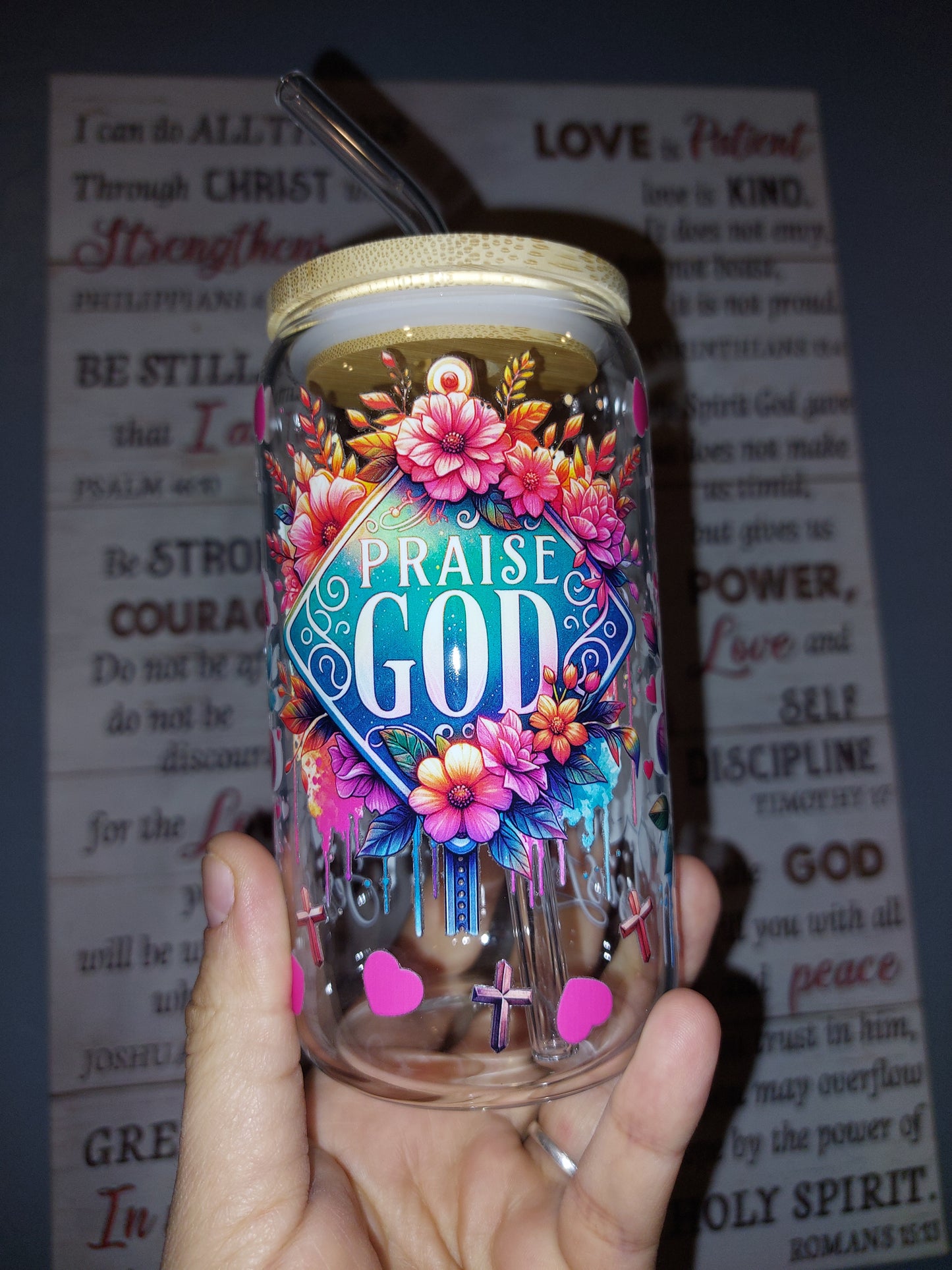 Praise God Glass Tumbler 12oz