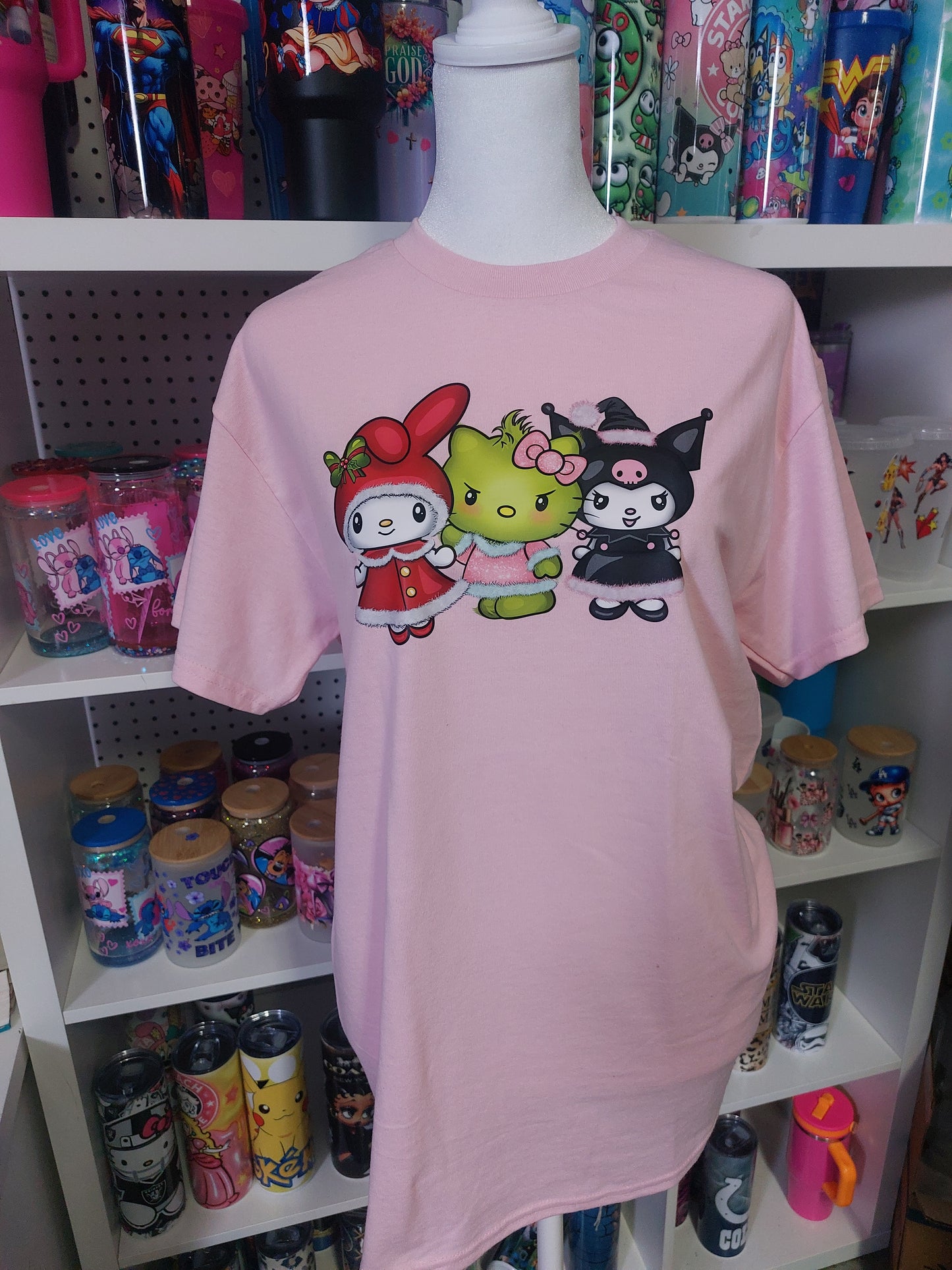 Christmas kitty friends crew-neck t-shirt