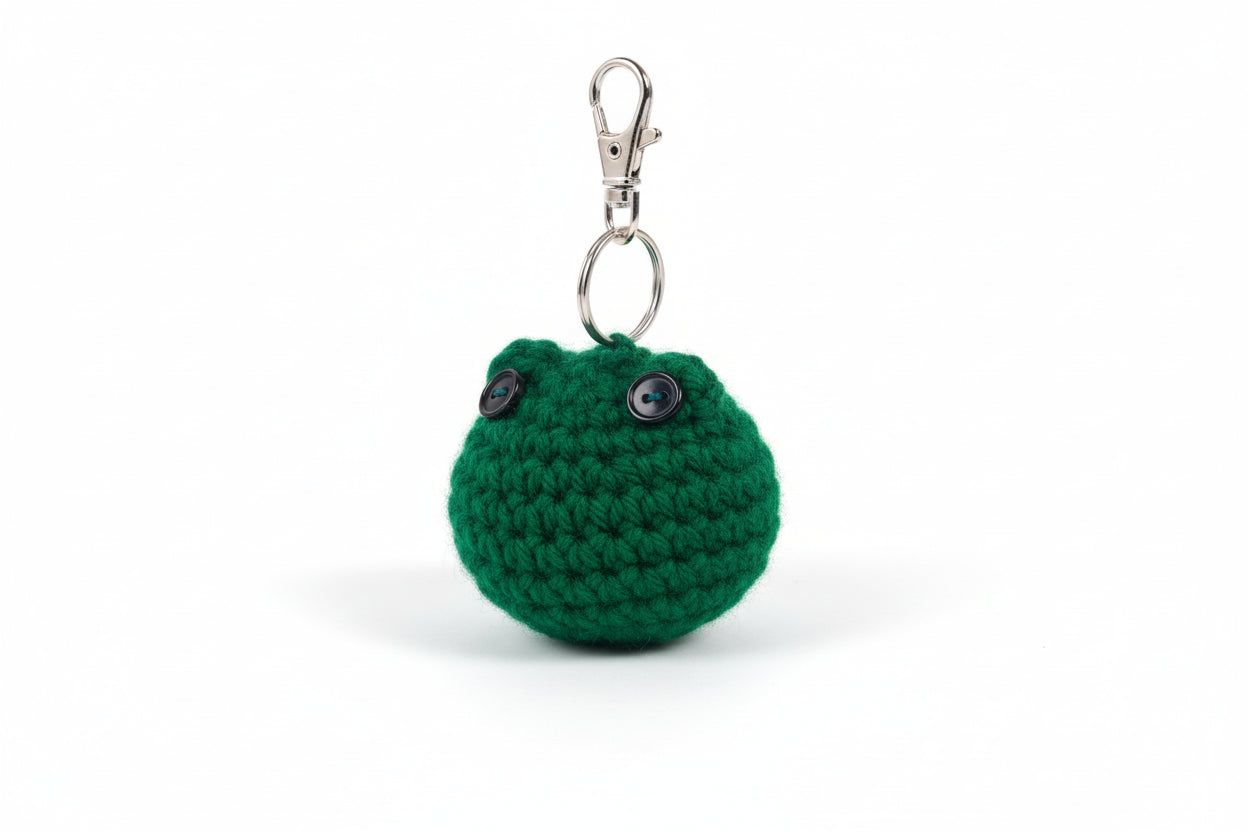 CROCHET Froggy handmade keychain