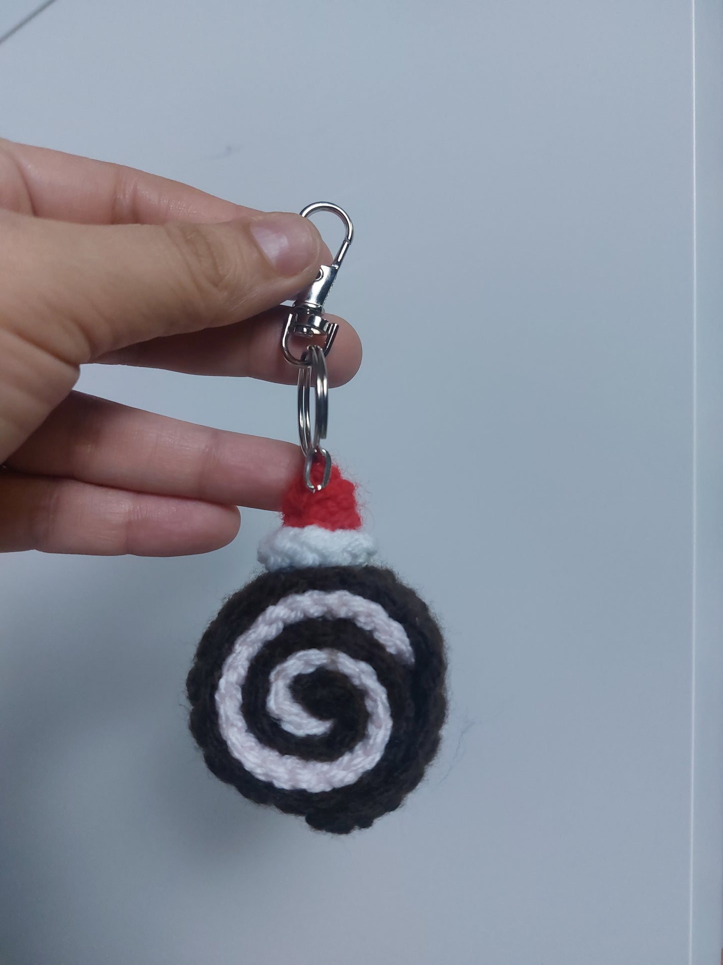 CROCHET Swiss Cake handmade keychain