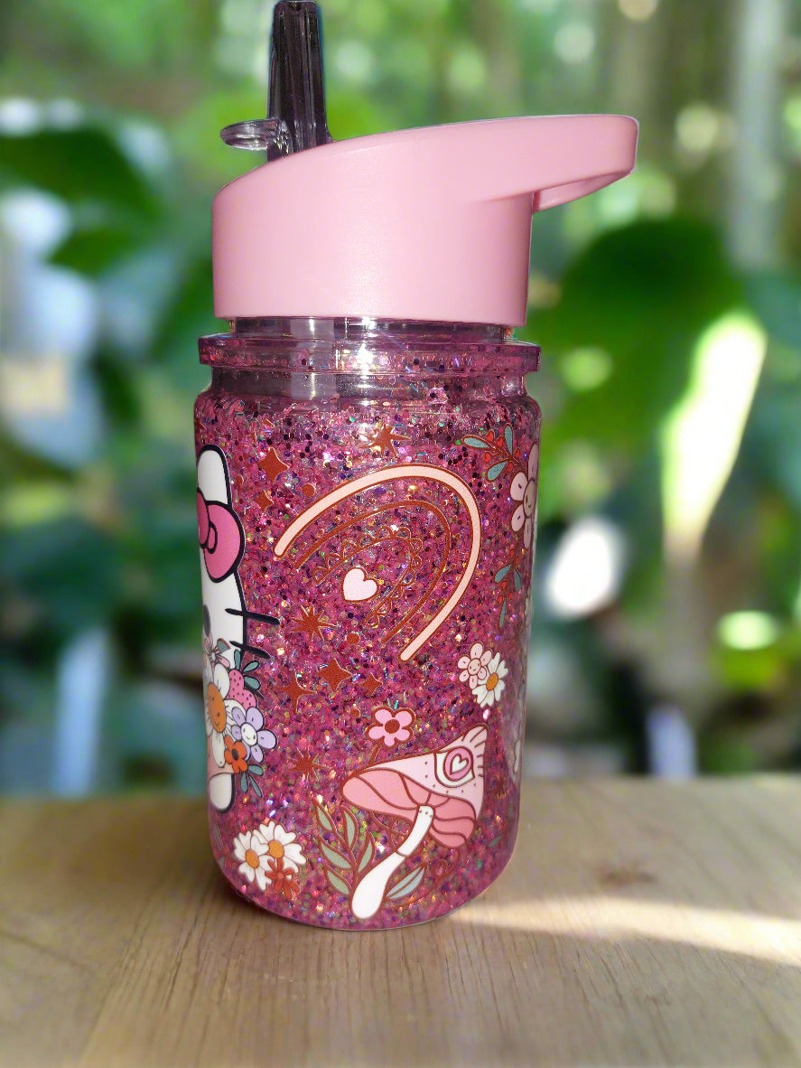 Kitty Plastic Kids Snow globe Tumbler 10oz