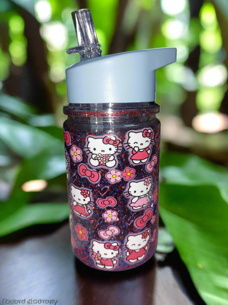 Kitty Plastic Kids Snow globe Tumbler 10oz