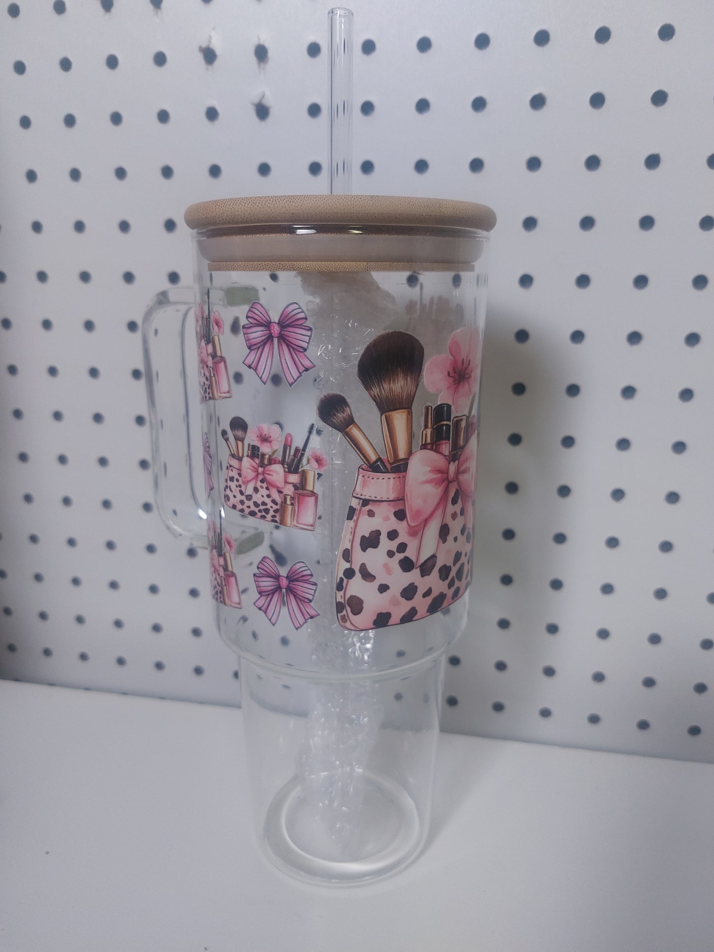 40oz GLASS TUMBLER WITH HANDLE