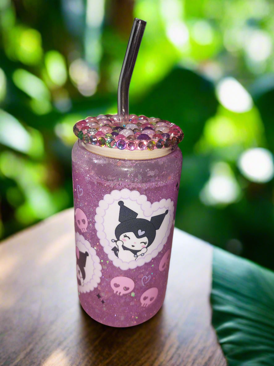 Bunny korom snow globe tumbler 12 oz