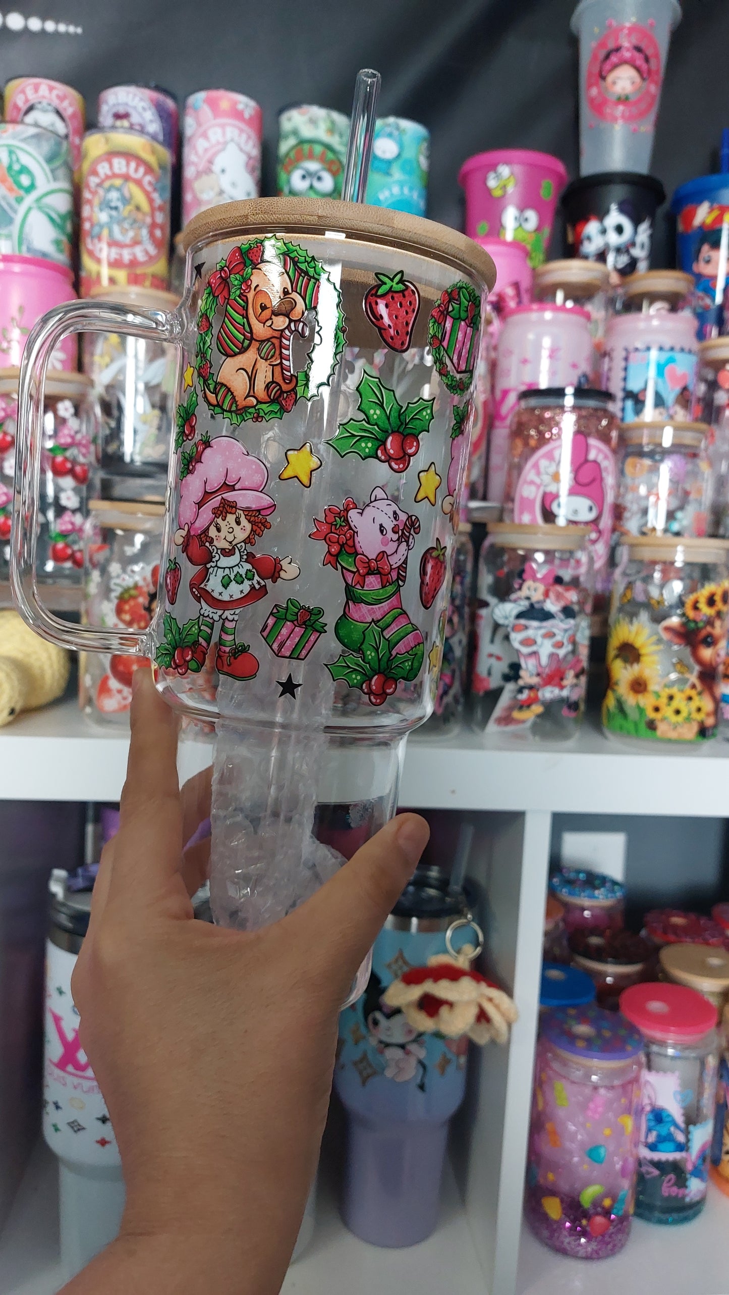 Cake doll 40oz GLASS TUMBLER WITH HANDLE