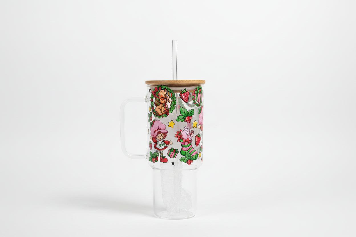 Cake doll 40oz GLASS TUMBLER WITH HANDLE