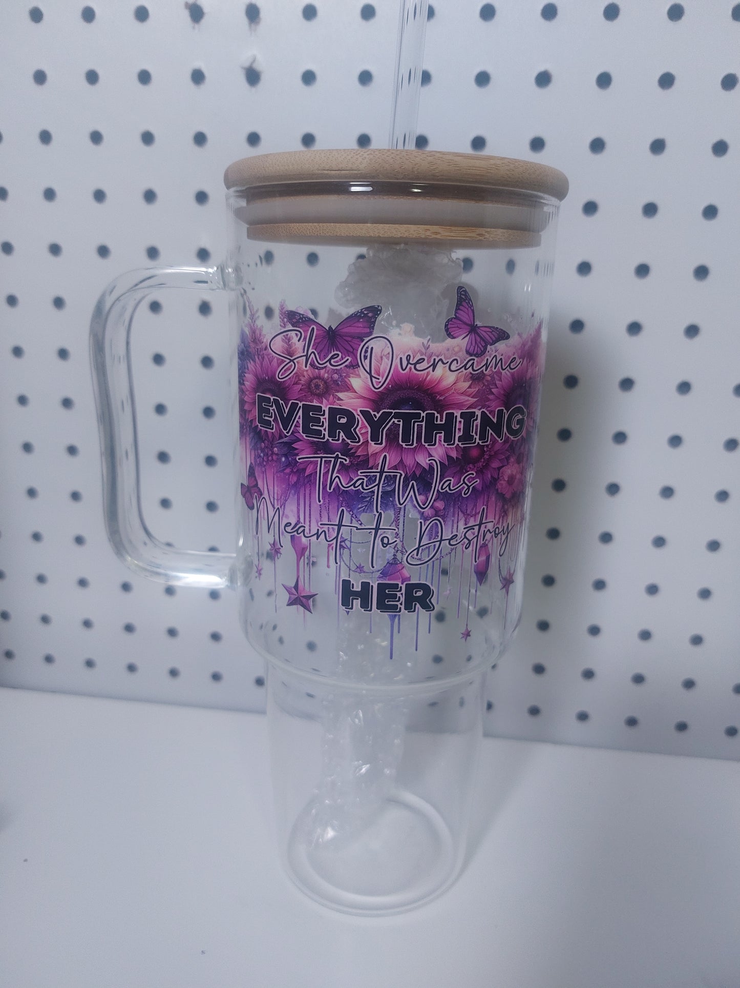 40oz GLASS TUMBLER WITH HANDLE