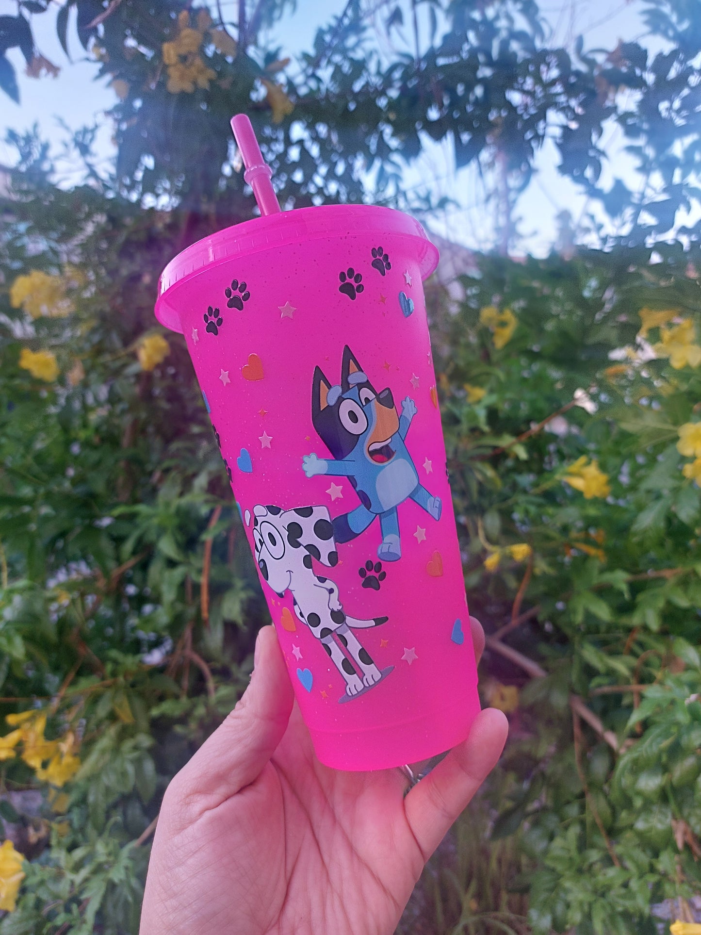Plastic Starbucks cup with straw Doggy &friends