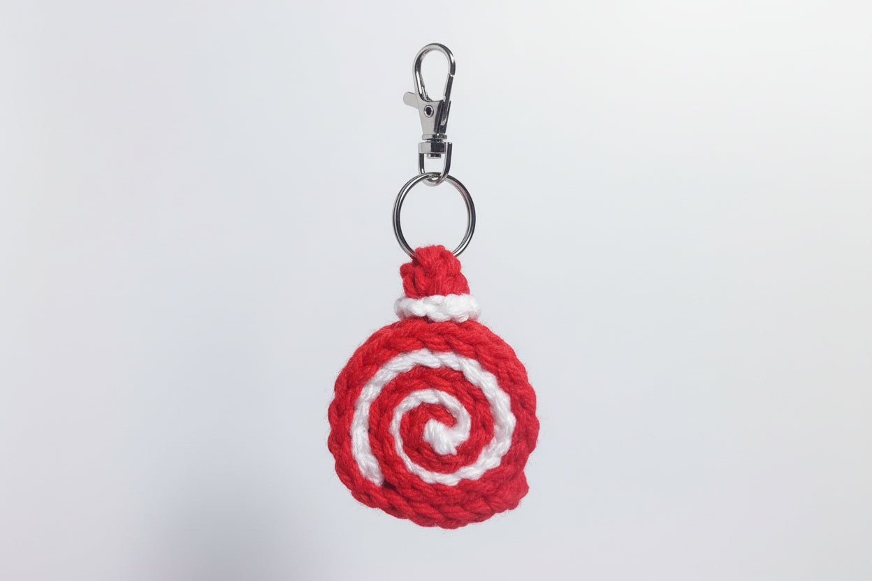 CROCHET Swiss cake handmade keychain