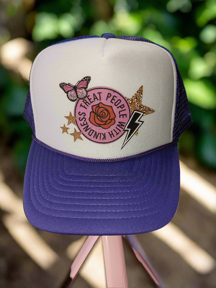 TREAT PEOPLE WITH KINDNESS ADJUSTIBLE CUSTUM TRUCKER HAT