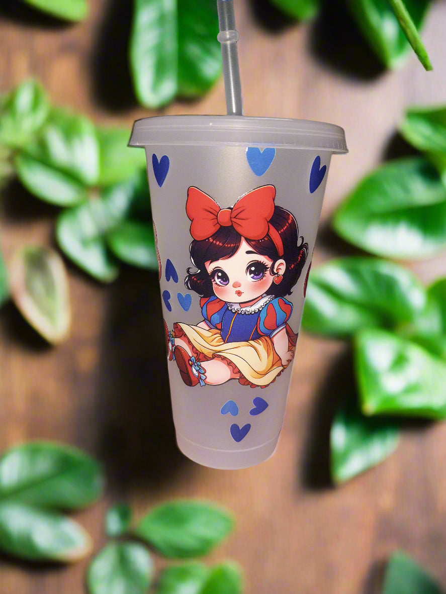 Plastic Starbucks cup with straw snow baby