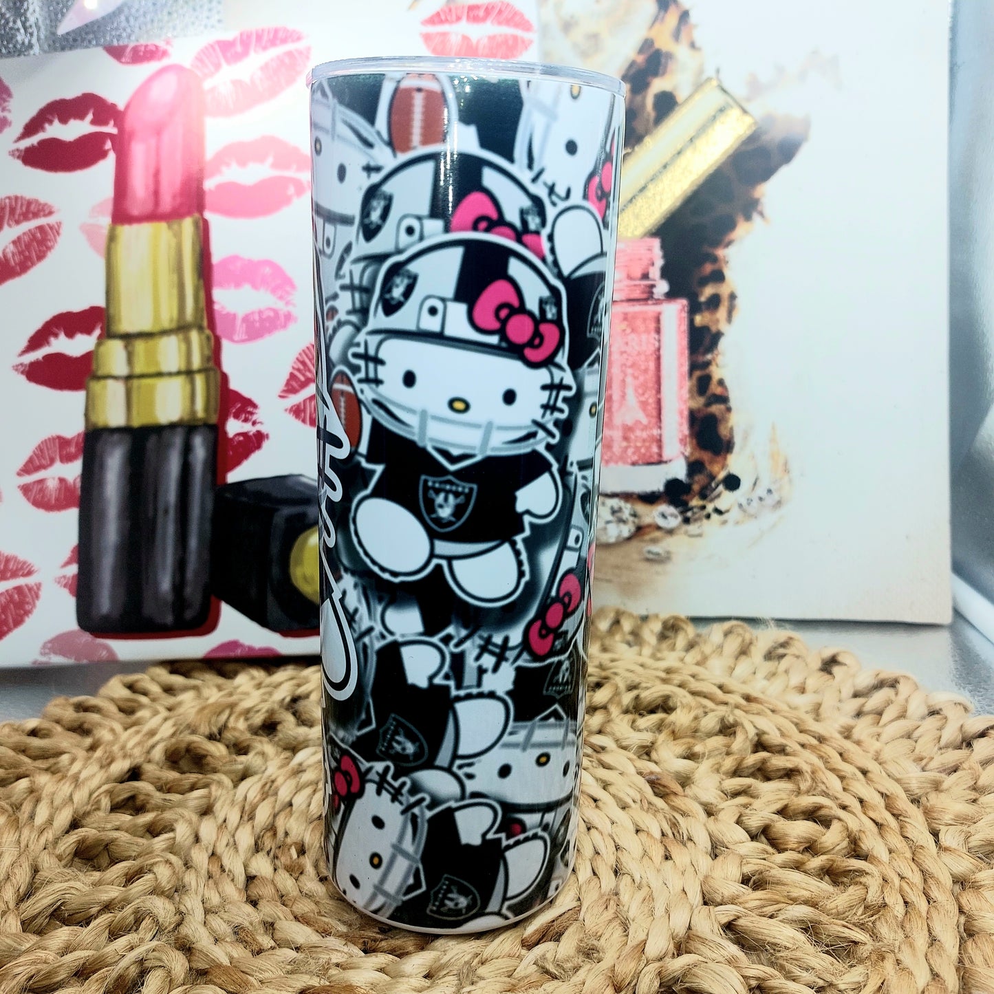 kitty football Tall Tumbler