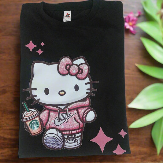 kitty Starbucks T-shirt crew-neck ready to go