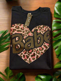 Babe heart crew neck t-shirt #3945