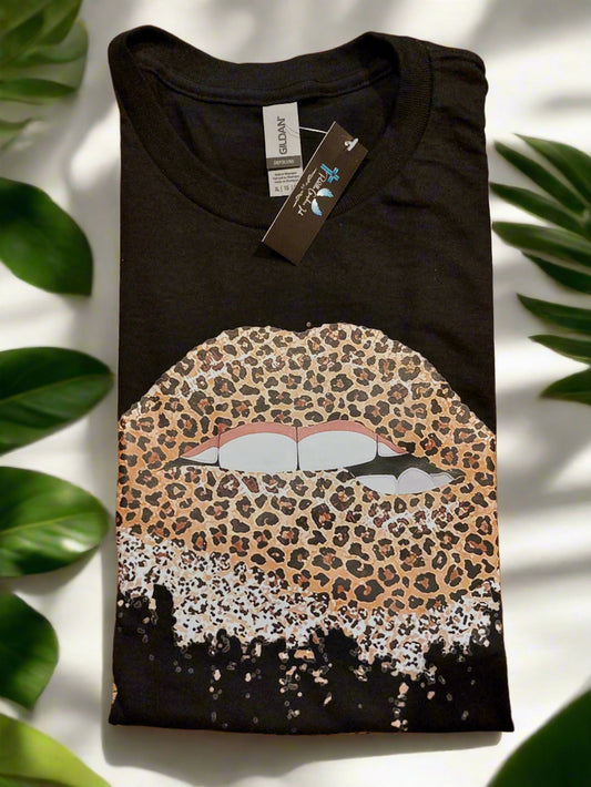 Leopard Lip Crew Neck T-shirt