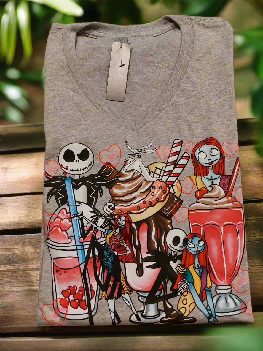 Jack & Sally V- Neck T-shirt