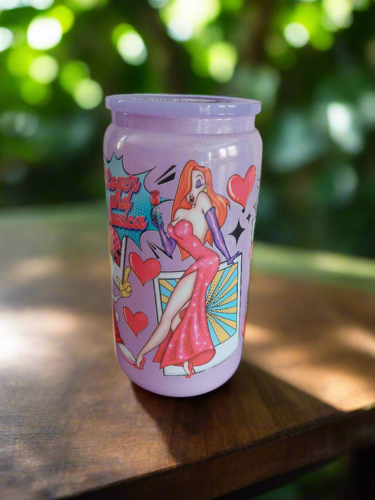 JESSICA & RABBIT LOVE GLASS SHIMMER TUMBLER