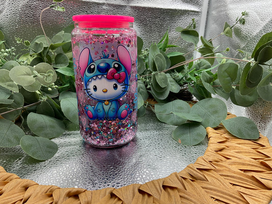 Kitty snow globe tumbler 12 oz