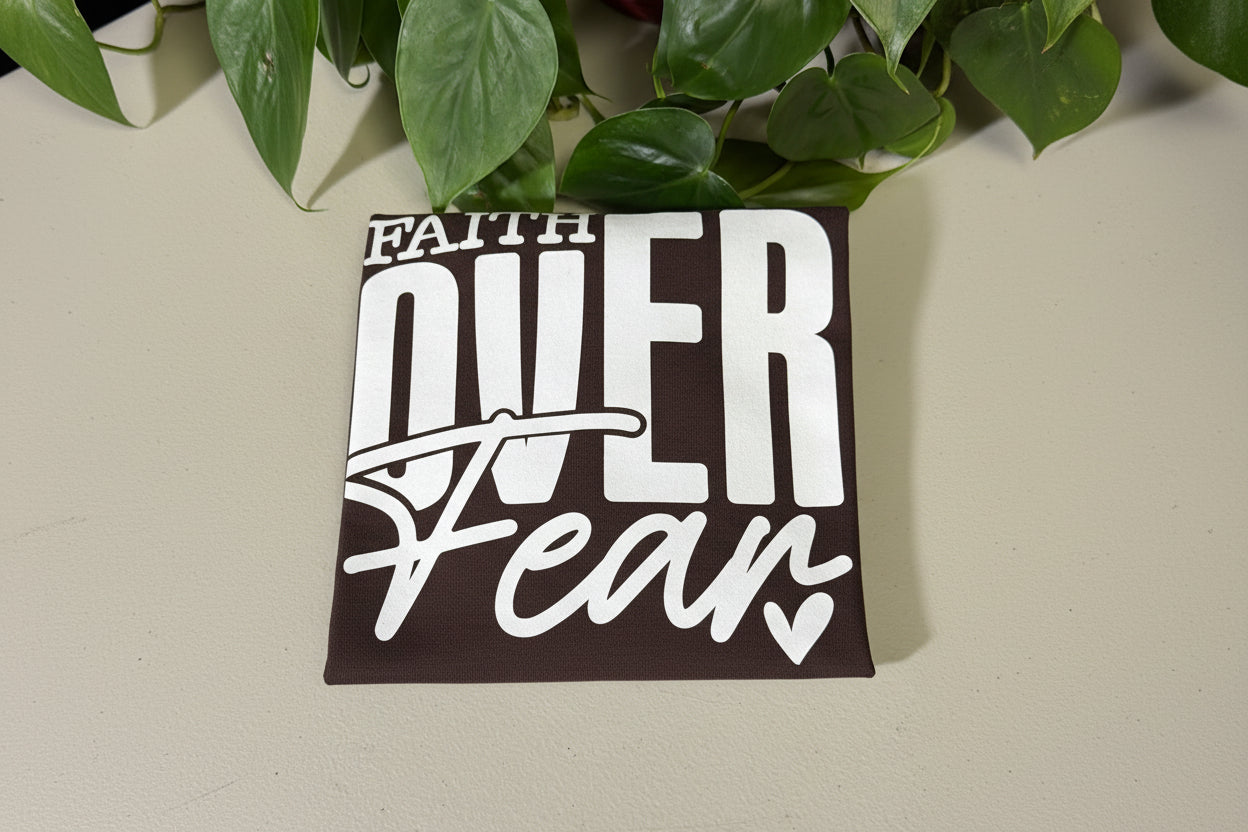 FAITH OVER FEAR CREW NECK T-SHIRT #3954