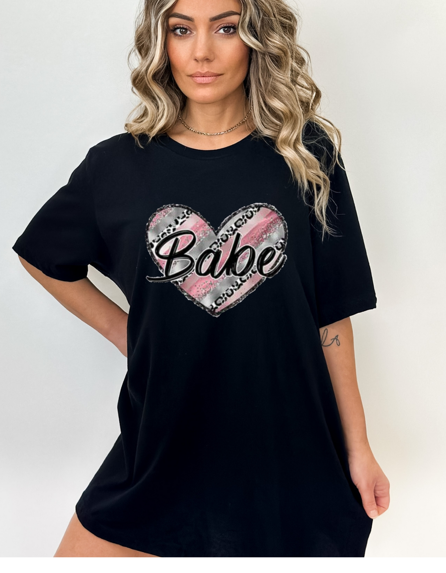 "Babe" Heart Print T-Shirt