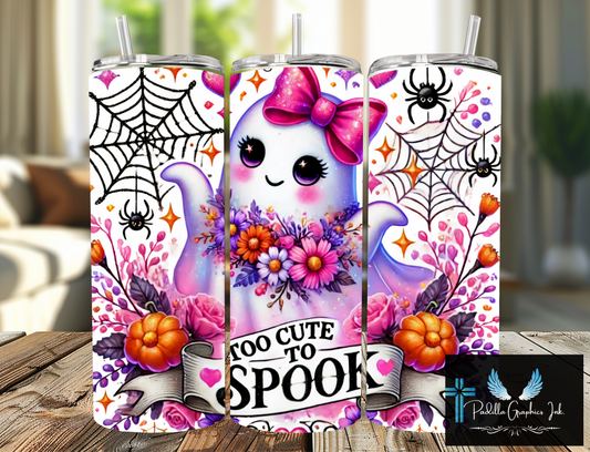 Too cute spook 20oz tumbler Halloween