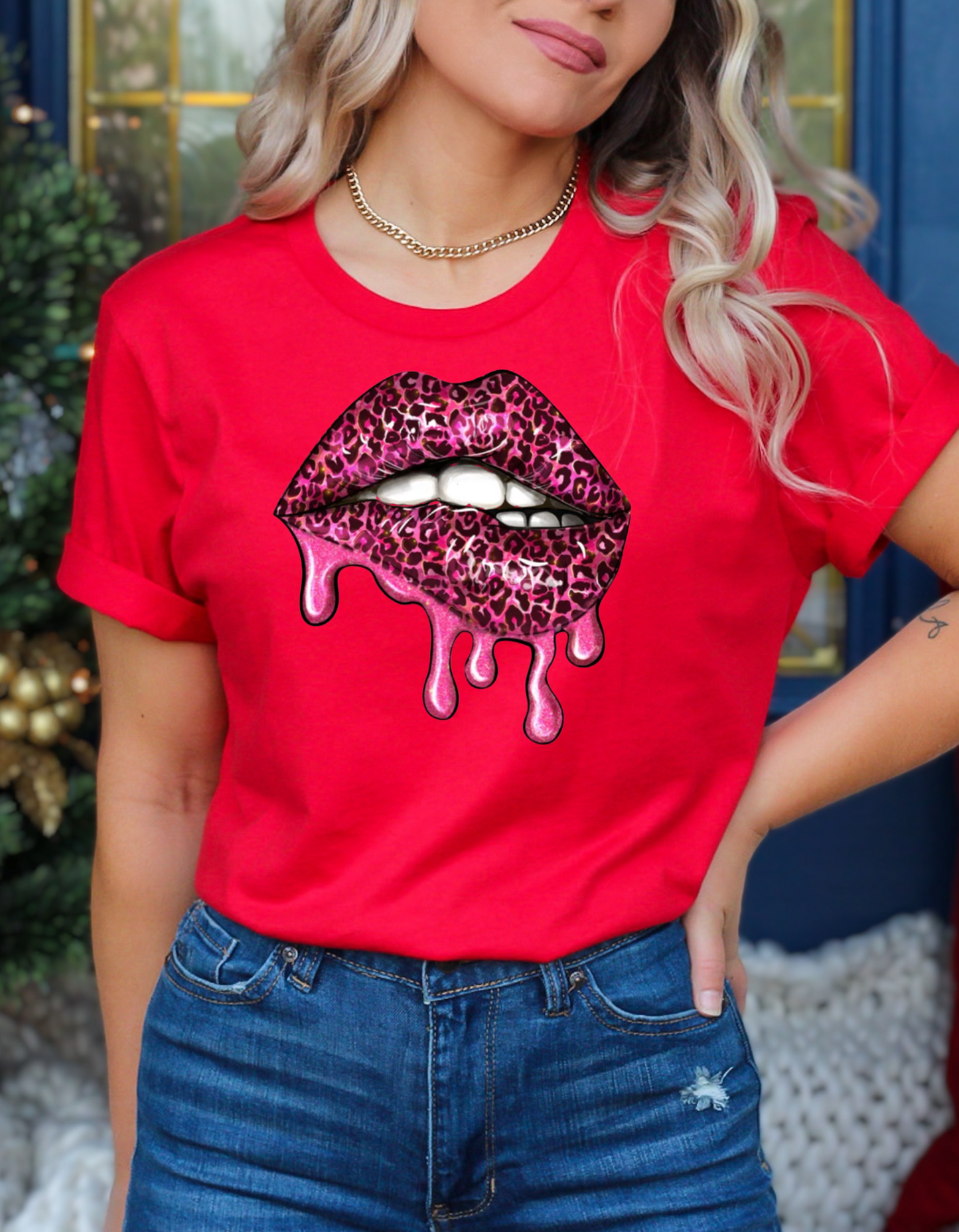 HOT PINK LEOPARD LIPS