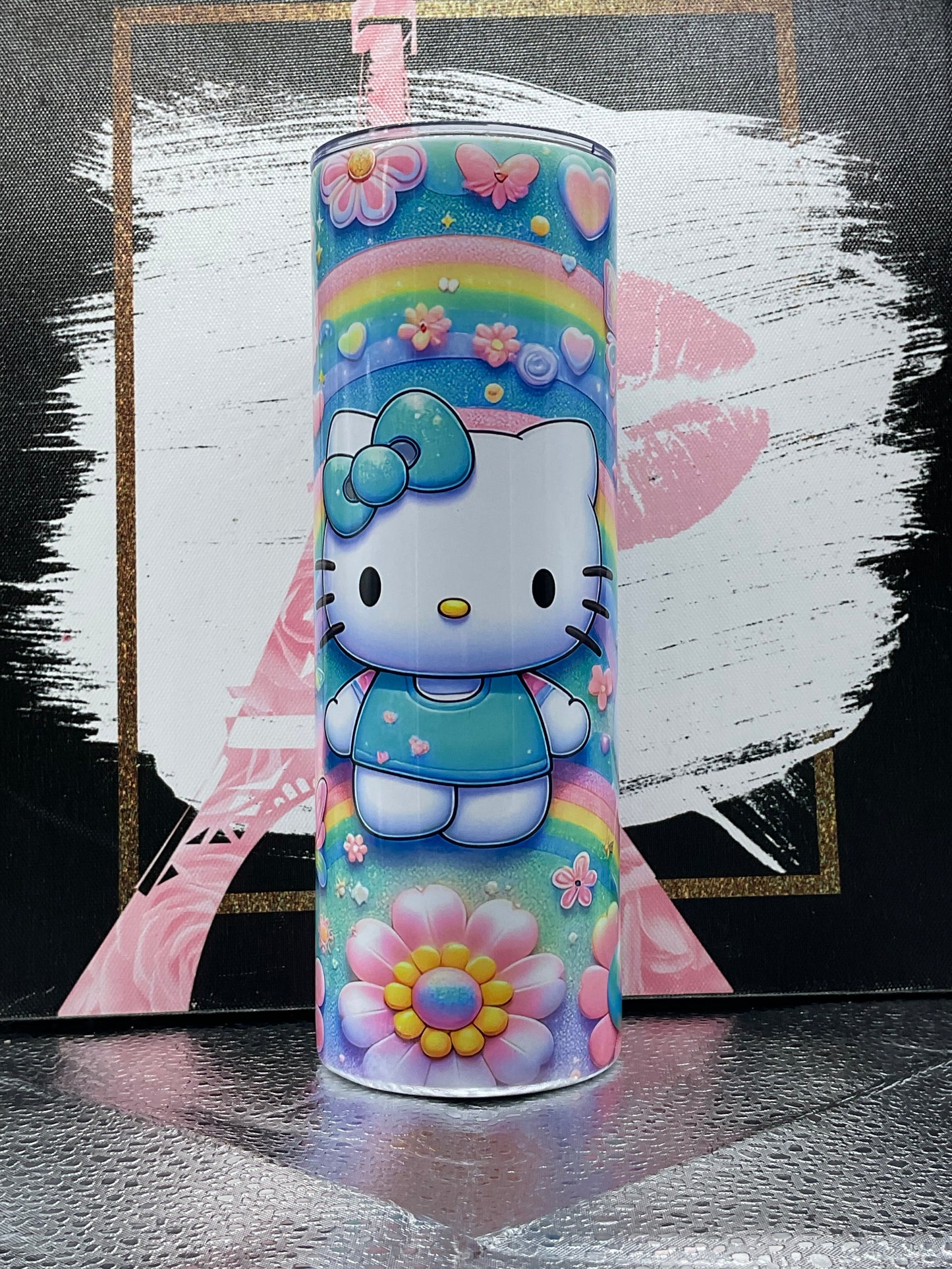 Rainbow Kitty tumbler