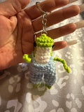 Froggy boy handmade  crochet keychain