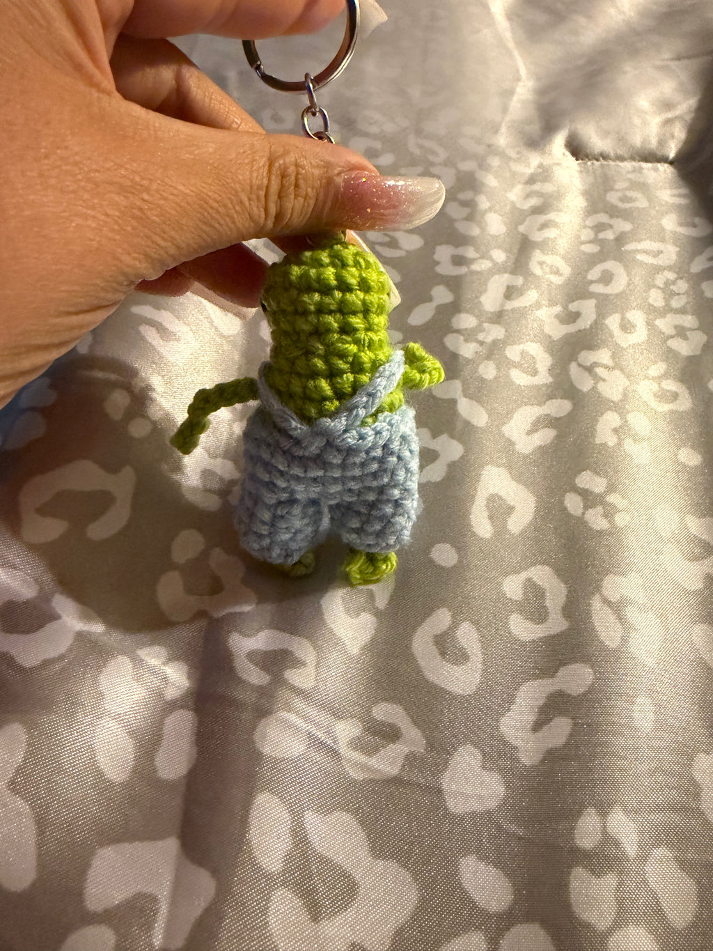 Froggy boy handmade  crochet keychain