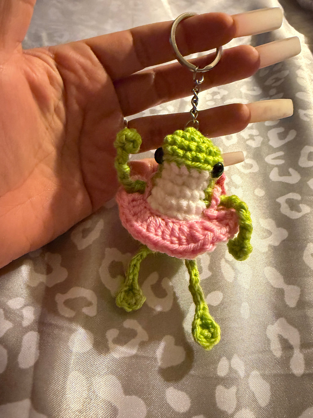 Froggy ballerina handmade  crochet keychain