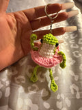 Froggy ballerina handmade  crochet keychain