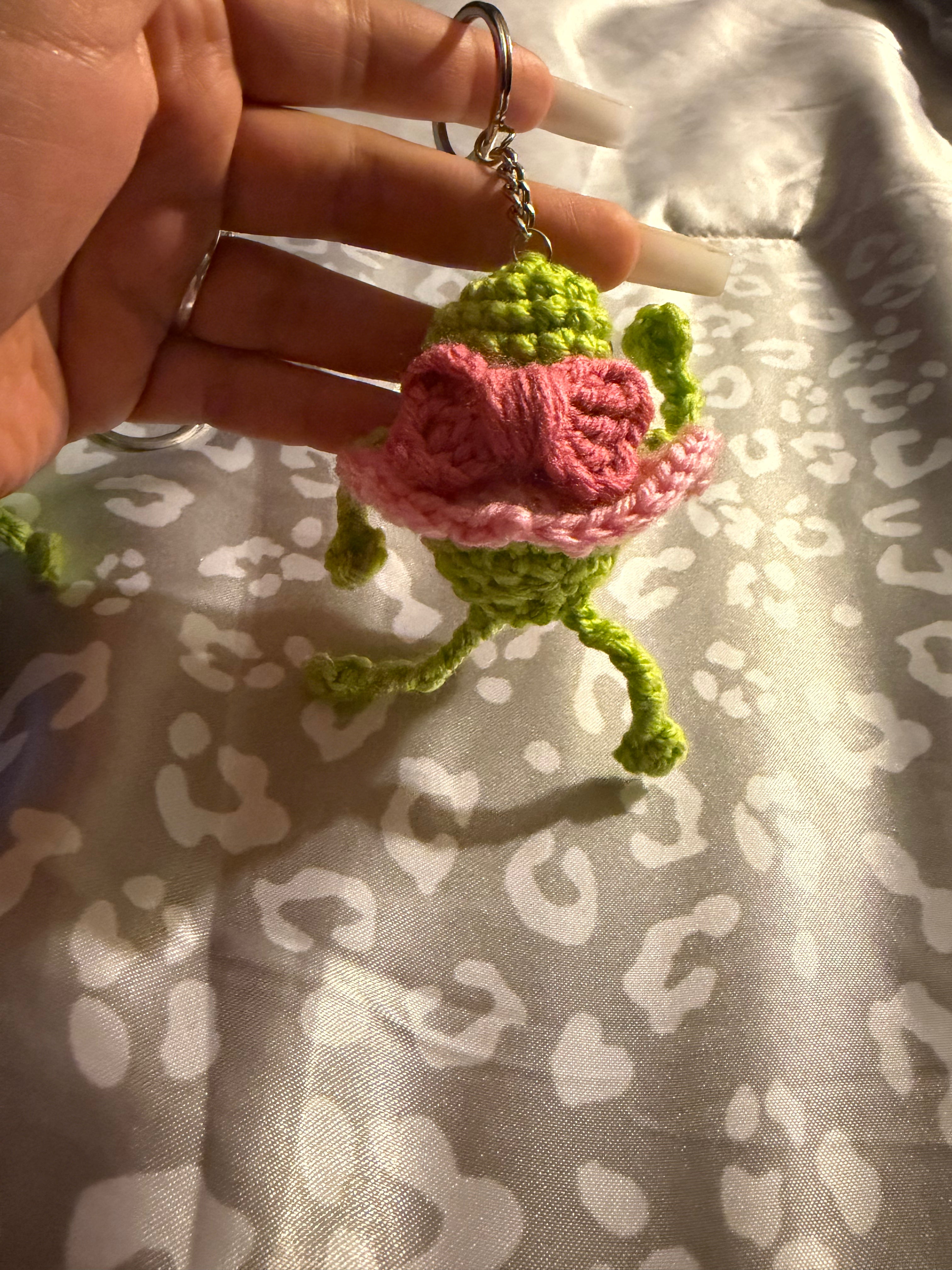 Froggy ballerina handmade  crochet keychain