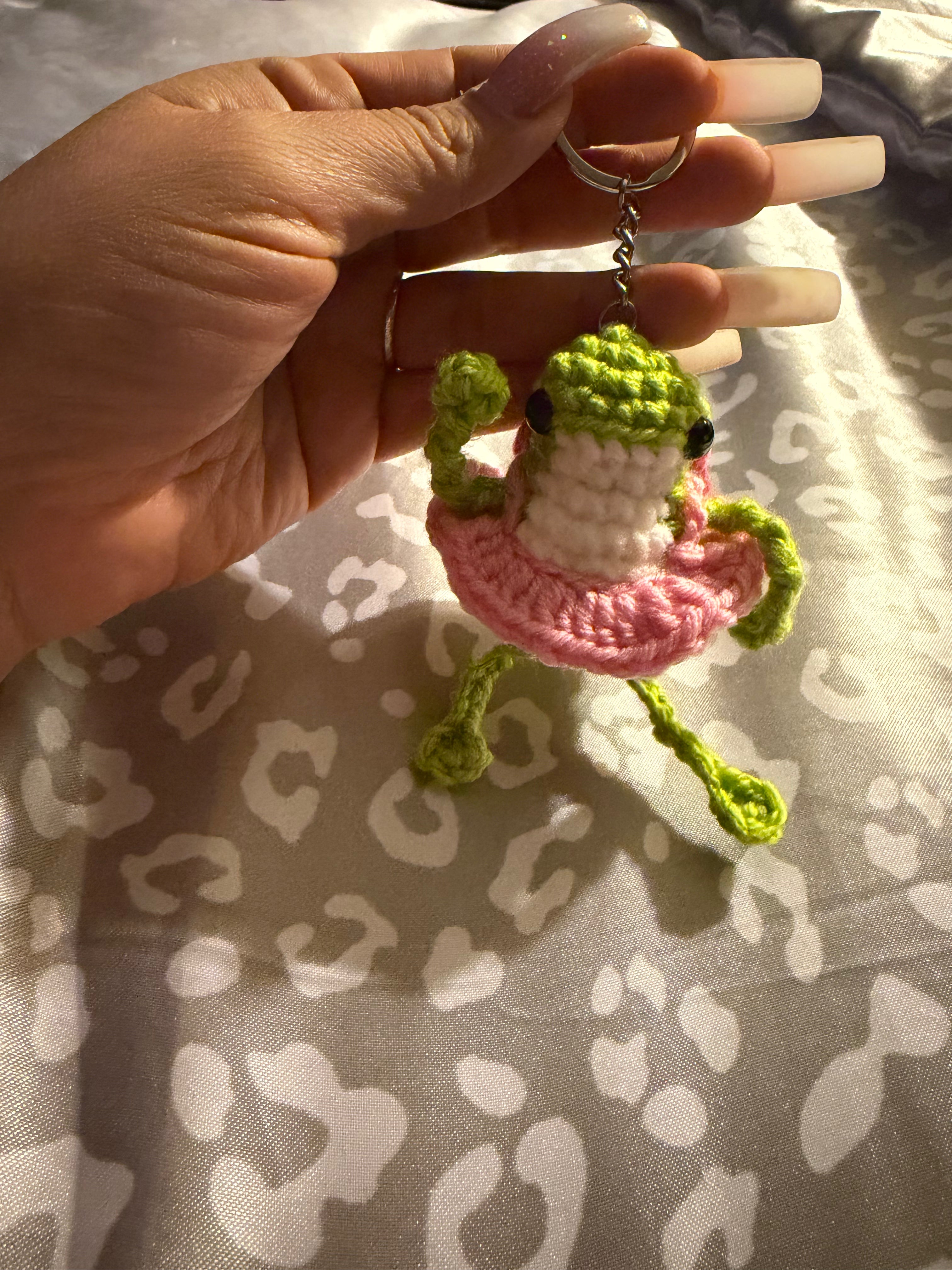 Froggy ballerina handmade  crochet keychain