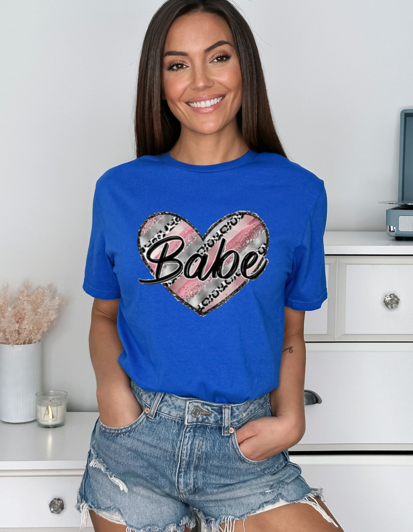 "Babe" Heart Print T-Shirt