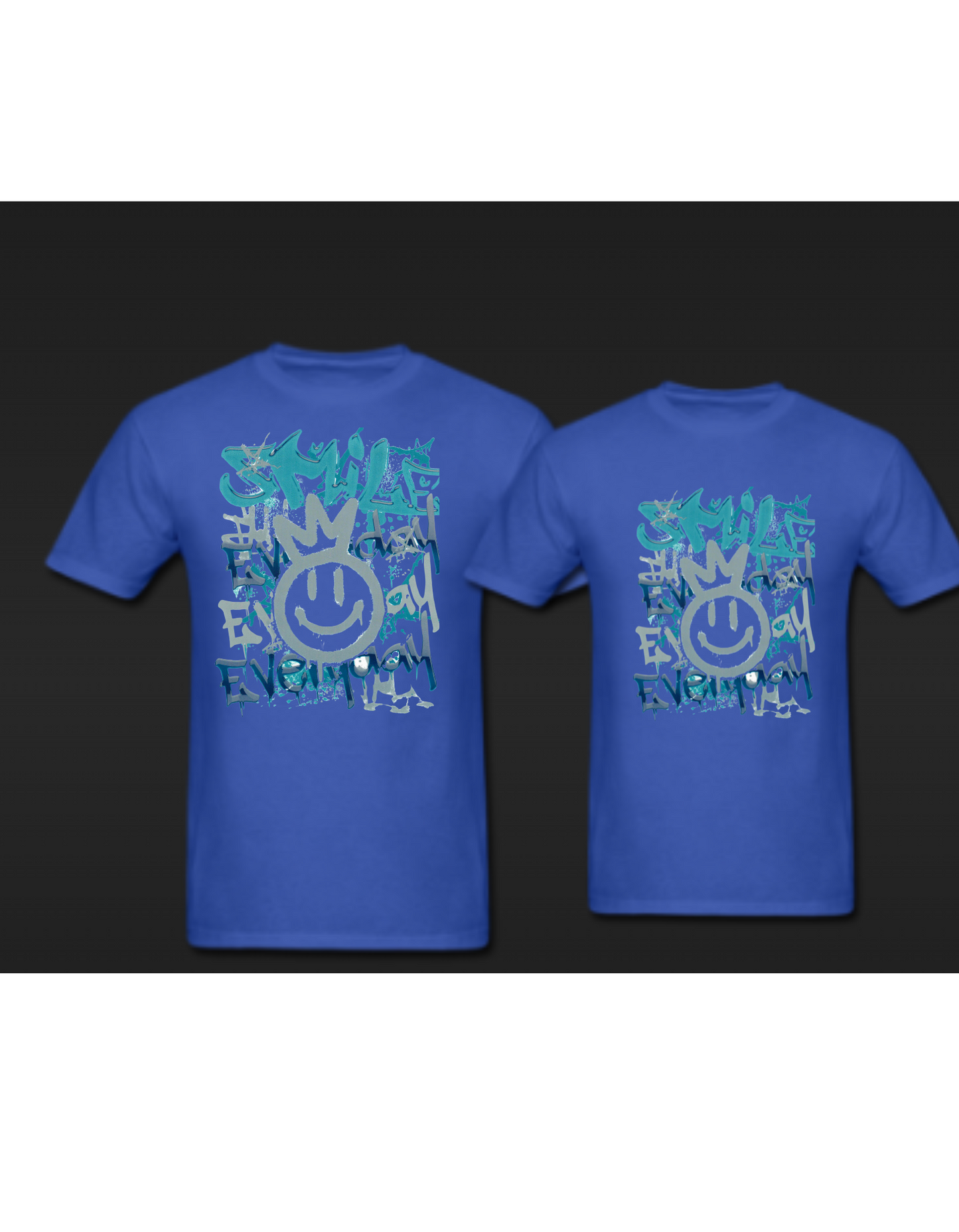 GRAFFITI SMILEY *BLUE & SILVER