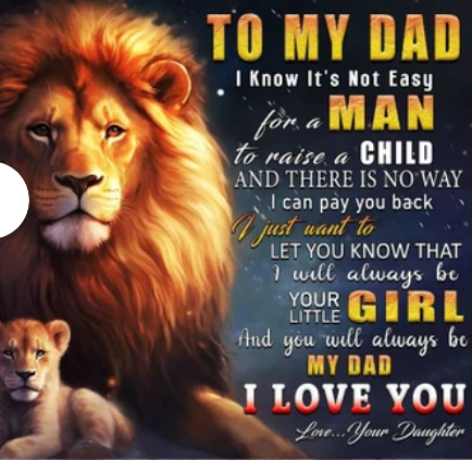 To My Dad Lion 20oz Tumbler Father's Day Gift from Daughter