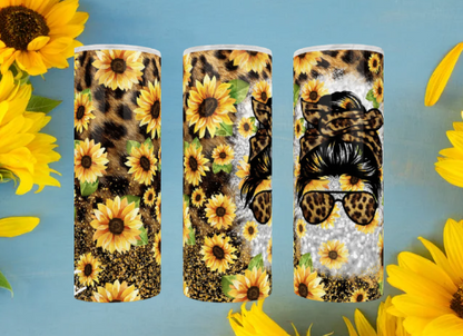 Cheetah Sunflower Gir 20oz Tumbler