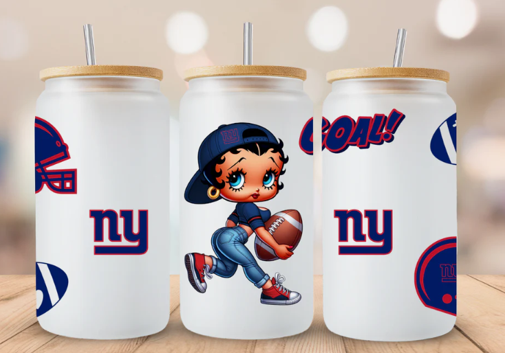 Betty Football Giants Glass Tumbler