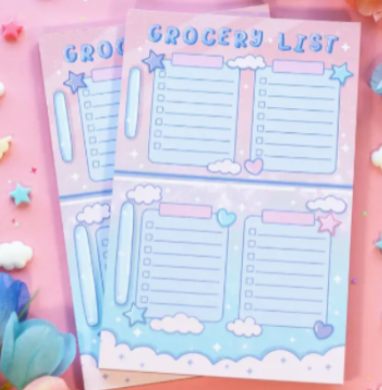 Grocery list planner pad stationary