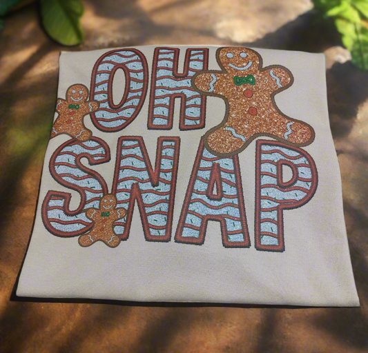 Christmas Oh snap cookie  crew-neck t-shirt