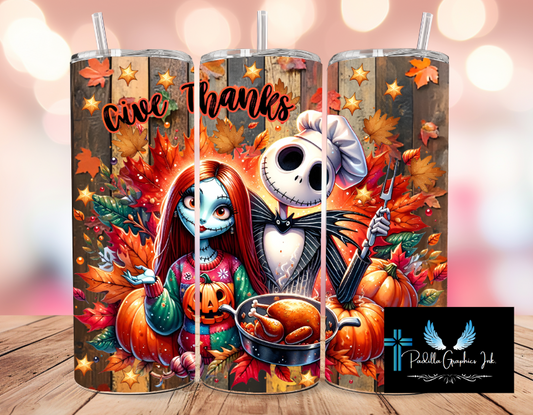 Thanksgiving Jack &Sally  20oz tumbler