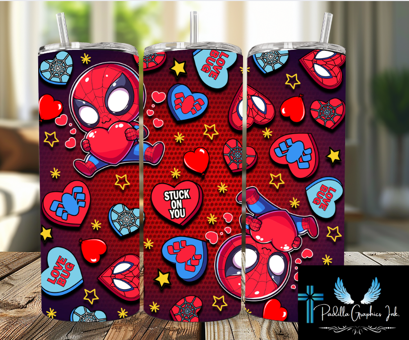 Spiderman Valentine's Day 20 oz tumbler