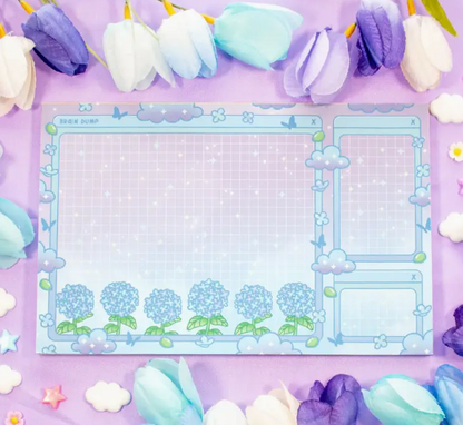 Hydrangea Dreams Brain Dump Planner Pad