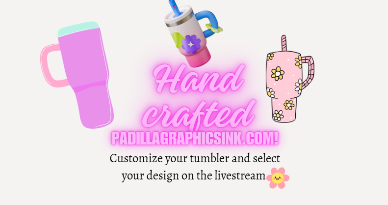 Custom stainless steel 20 ounce Tumbler w/ handle select your design on live stream and color of tumbler