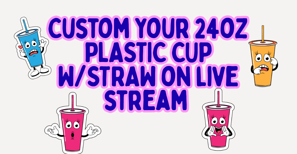 Custom Plastic Starbucks cup with straw  ready to go pick on live stream OR CUSTUMIZE